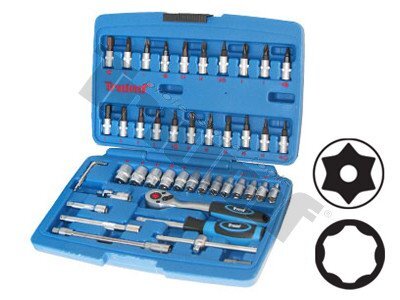 TRIUMF 342 - Gola sada 1/4" vstup, 46 - dielna s vŕtanými torxami