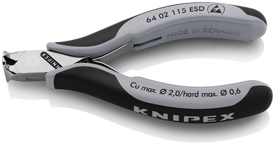 KNIPEX 64 02 115 ESD Čelné cvikacie kliešte ESD pre elektroniku s multi-komponentnými úchopmi 115 mm