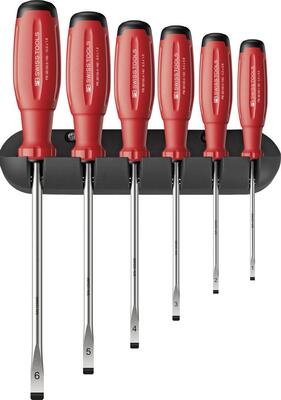 PB SWISS TOOLS Sada skrutkovačov 6-dielna plochá v nástennom držiaku SwissGrip EVO PB Swiss
