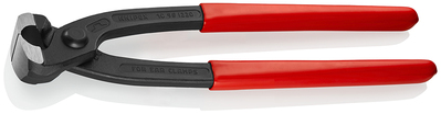 KNIPEX 10 98 I220 SB Kliešte na spony s okami poplastované čierne atramentované 220 mm