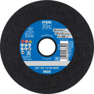 PFERD TOOLS Rezné kotúče EHT 125-1,0 SG INOX