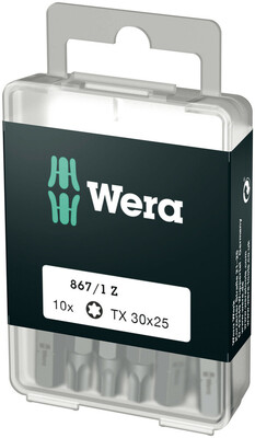 WERA 867/1 DIY Bity TORX®, TX 30 x 25 mm, 10-dielny