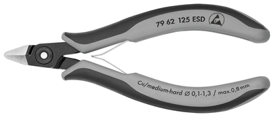 KNIPEX 79 62 125 ESD Presné bočné cvikacie kliešte ESD pre elektroniku s multi-komponentnými úchopmi
