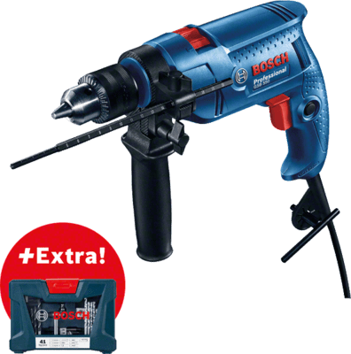 BOSCH GSB 550 - 0 601 1A1 003 - Príklepová vŕtačka + 41-dielna súprava na vŕtanie