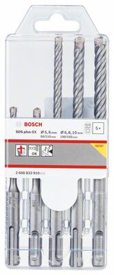 BOSCH 5-dílná sada vrtáku do kladiv SDS plus-5X 5; 6; 6; 8; 10 mm