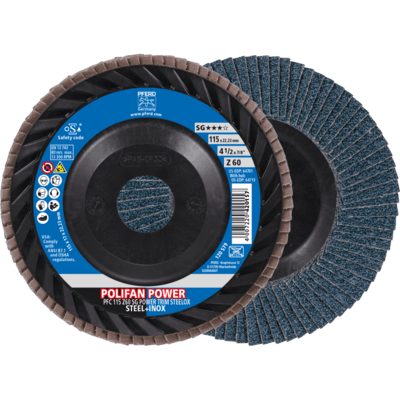 PFERD TOOLS POLIFAN-Disky s plochým okrajom PFC 115 Z 60 SG POWER TRIM STEELOX