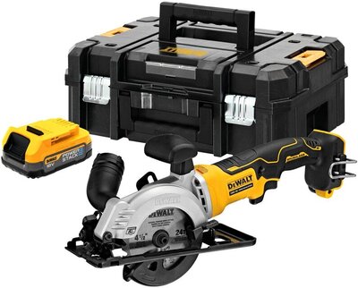 DeWALT DCS571E1T aku kotúčová píla 115mm 18V 1x1,70Ah aku Powerstack