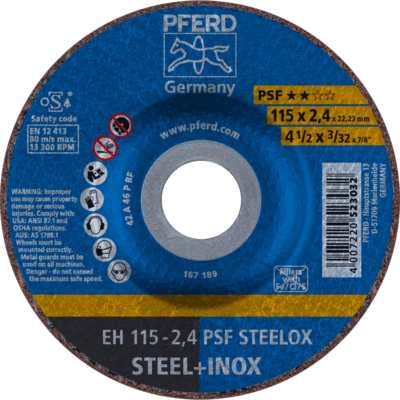 PFERD TOOLS Rezné kotúče EH 115-2,4 PSF STEELOX