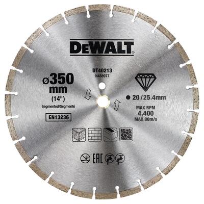 DeWALT DT40213 - Diamantový kotouc segmentovaný - 350 mm x 25.4 mm (20 mm rezný pruh)