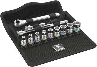 WERA 8100 SA 12 HF Ráčnová sada Zyklop Metal, prepínacia páčka, upínacia časť 1/4", metrická, 13-dielna