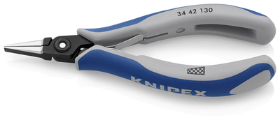 KNIPEX 34 42 130 Presné úchopové kliešte pre elektroniku s multi-komponentnými úchopmi leštené 130 m