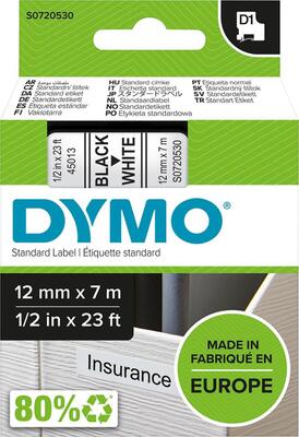 DYMO Páska popisová 12mm čierna / biela Dymo