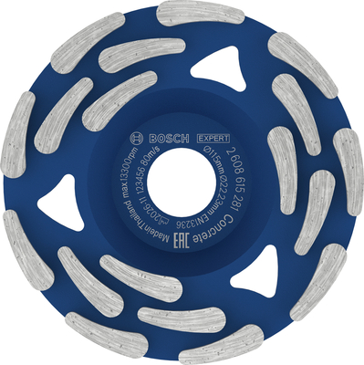 BOSCH Diamantová brúsna hlava EXPERT Concrete, 115 × 22,23 × 5 mm + 2608615281
