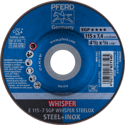 PFERD TOOLS Brúsky E 115-7 SGP WHISPER STEELOX