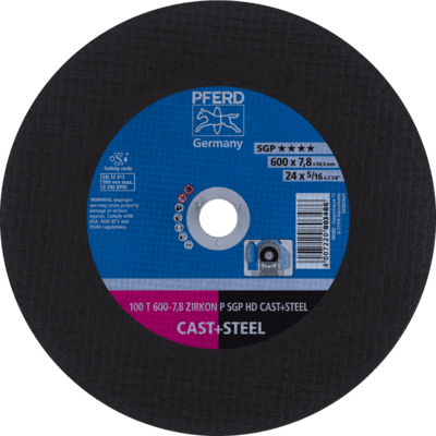 PFERD TOOLS HEAVY DUTY SGP ≤ dia 2000mm 100 T 600-7,8 Z P SGP HD CAST+STEEL/60,0