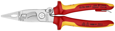 KNIPEX 13 96 200 T BK Kliešte pre elektroinštalácie izolované s multi-komponentnými úchopmi, VDE tes