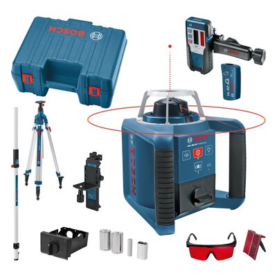 BOSCH GRL 300 HV SET + BT 300 HD + GR 240 Professzionális forgólézer állvánnyal és bottal 061599403Y