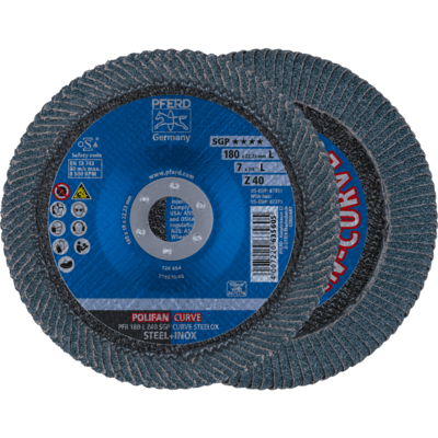 PFERD TOOLS POLIFAN-krúžkové disky PFR 180-L Z 40 SGP CURVE STEELOX