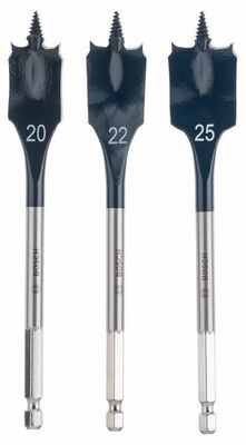 BOSCH 2608587011 - 3-dielna súprava plochých frézovacích vrtákov Self Cut Speed 20,0; 22,0; 25,0 mm