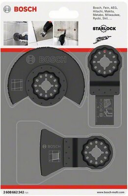 BOSCH 2608662342 - 3-dielna súprava na dlaždice a obkladacky AIZ 20 AB (1x); ATZ 52 SC (1x); ACZ 85 LMT (1
