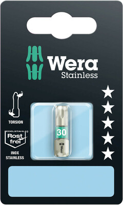 WERA 3867/1 TS SB Bity TORX®, nerezová oceľ, TX 30 x 25 mm