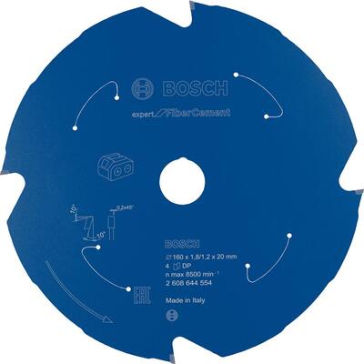BOSCH HM-kružnicová píla 160x1,8/1,2x20 4Z Bosch VE po 1 kuse Expert pre vláknocement