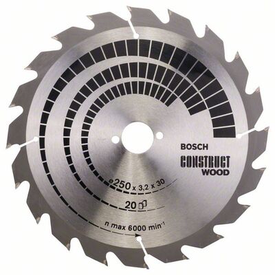 BOSCH 2608641774 - Pílový kotúc Construct Wood 250 x 30 x 3,2 mm, 20