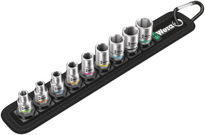 WERA Belt A 4 sada nástrčných hlavic ("ořechů") Zyklop, upínacia časť 1/4", 9-dielna