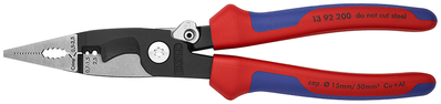 KNIPEX 13 92 200 Kliešte pre elektroinštalácie s multi-komponentnými úchopmi čierne atramentované 20