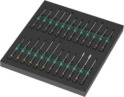 WERA 9715 Skrutkovače Kraftform Micro v penovej vložke, set 1, 24 dielny