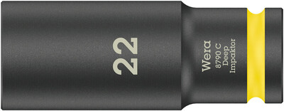 WERA 8790 C Impaktor Deep nástrčná hlavica s pripojovacím rozmerom 1/2", 22 x 83 mm