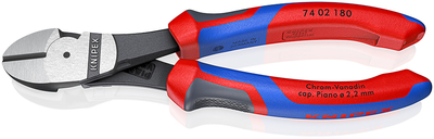 KNIPEX 74 02 180 SB Bočné cvikacie kliešte s veľkou pákovou silou čierne atramentované 180 mm