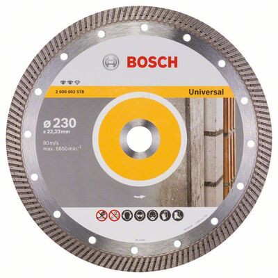 BOSCH Diamantový rezací kotouc Expert for Universal Turbo 230 x 22,23 x 2,8 x 12 mm
