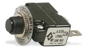 Aircraft Tepelná poistka motora 1-fázová, 12 Amp.