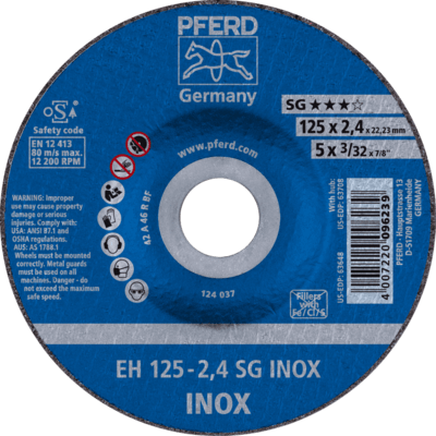 PFERD TOOLS Rezné kotúče EH 125-2,4 SG INOX