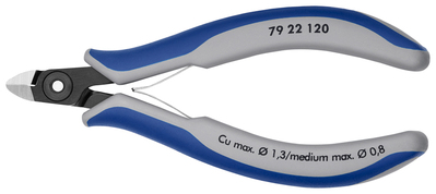 KNIPEX 79 22 120 Presné bočné cvikacie kliešte pre elektroniku s multi-komponentnými úchopmi leštené
