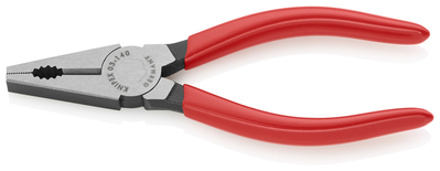 KNIPEX 03 01 140 Kombinované kliešte poplastované čierne atramentované 140 mm