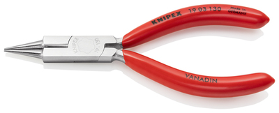 KNIPEX 19 03 130 Kliešte s guľatými čeľusťami s reznou hranou (Kliešte pre klenotníkov) poplastované