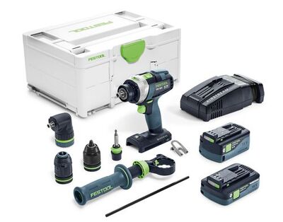 FESTOOL Akumulátorový skrutkovac s príklepom TPC 18/4 5,2/4,0 I-Set/XL-SCA QUADRIVE 576772