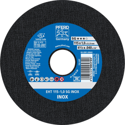 PFERD TOOLS Rezné kotúče EHT 115-1,0 SG INOX
