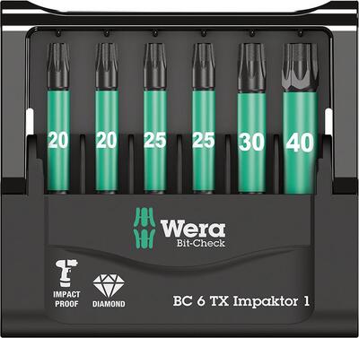WERA Sada bitov 6 diel Bit-Check 6 torx TImpaktor 1 Wera