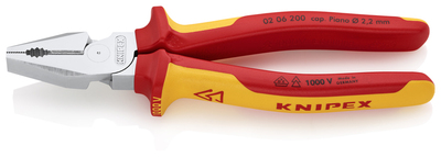 KNIPEX 02 06 200 SB Kombinované kliešte s veľkou pákovou silou izolované s multi-komponentnými rukov