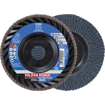 PFERD TOOLS POLIFAN-Disky s plochým okrajom PFC 125 Z 80 SG POWER TRIM STEELOX