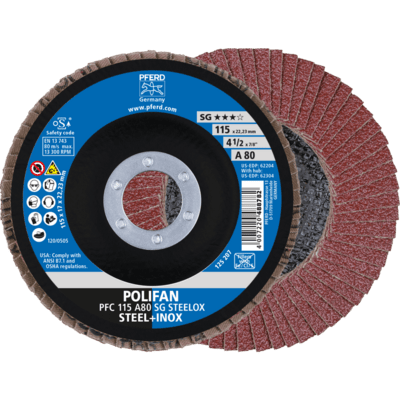 PFERD TOOLS POLIFAN-Disky s plochou PFC 115 A 80 PSF STEELOX