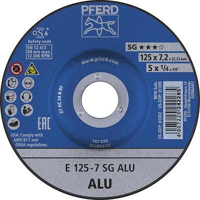 PFERD Kotúč brúsny 125 x 7,2 alu A24N SG Pferd