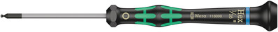 WERA 2052 Šesťhranný skrutkovač s guľovou hlavou na použitie v elektronike, 1/16" x 60 mm
