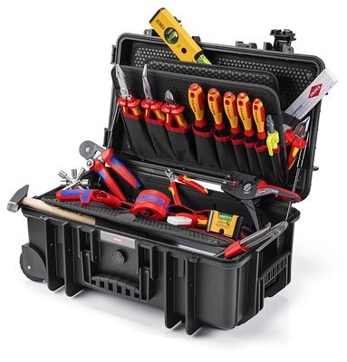 KNIPEX 00 21 33 E Kufrík na náradie "Robust26 Move" Elektrikársky 22 dielov 550 mm