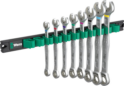 WERA 9632 Magnetická lišta 6000 Joker Imperial 1 Sada očkových a otvorených ráčnových kľúčov, 8-dielna