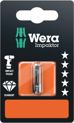WERA 868/1 IMP DC SB Impaktor Bity s vnútorným štvorkolíkom, # 3 x 25 mm