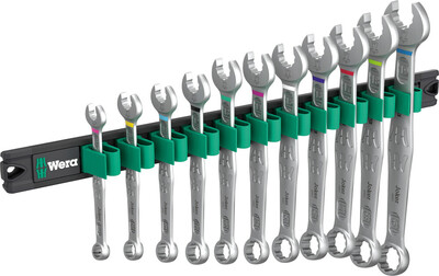 WERA 9640 Magnetická lišta 6003 Joker 1 Sada otvorených a očkových kľúčov, 11-dielna